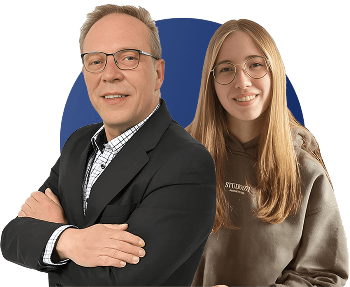 Reiner Noglik und seine Tochter Nike Noglik im Porträt